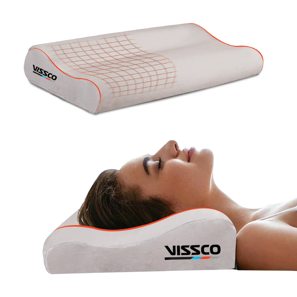 VISSCO CERVIACAL PILLOW | NECK PILLOW TO MAINTAIN CORRECT POSTURE (GREY)