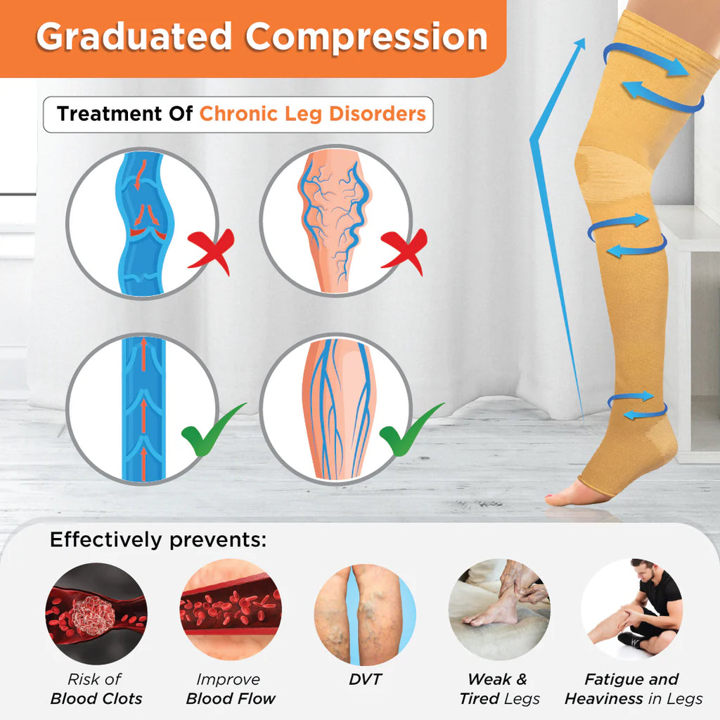 VISSCO ANTI EMBOLISM STOCKING (MILD SUPPORT) | IMPROVE BLOOD CIRCULATION