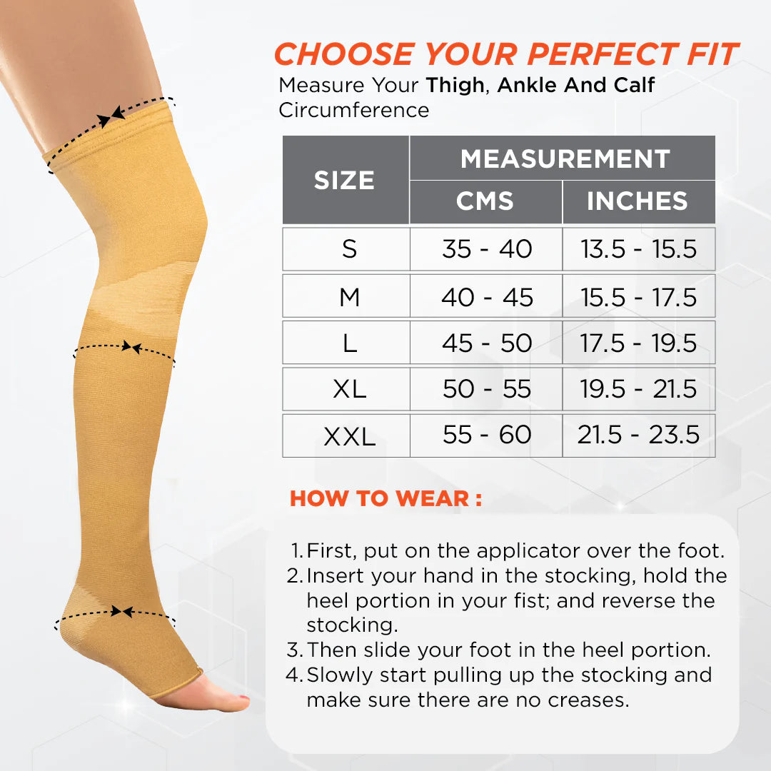 VISSCO ANTI EMBOLISM STOCKING (MILD SUPPORT) | IMPROVE BLOOD CIRCULATION
