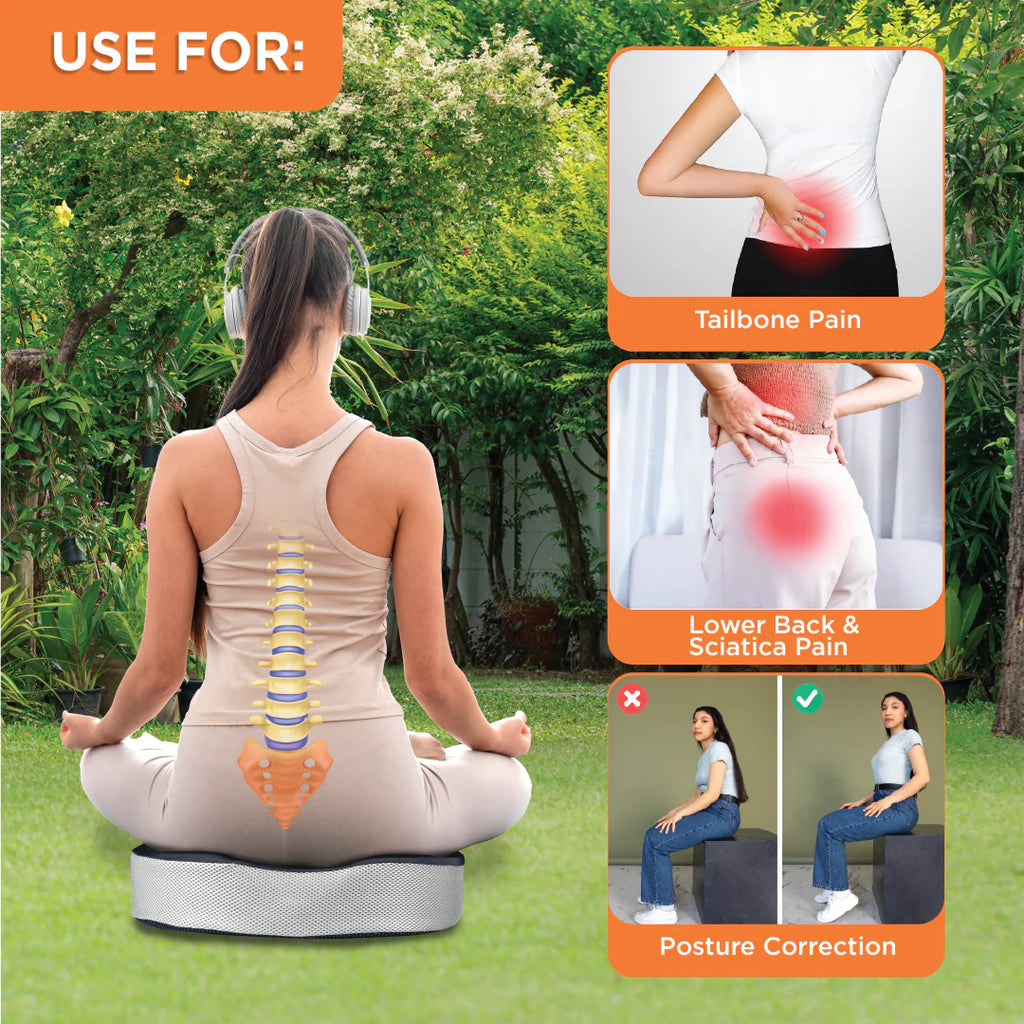 VISSCO ORTHOPAEDIC COCCYX CUSHION SEAT | FOR LOWER BACK & TAILBONE PAIN RELIEVER