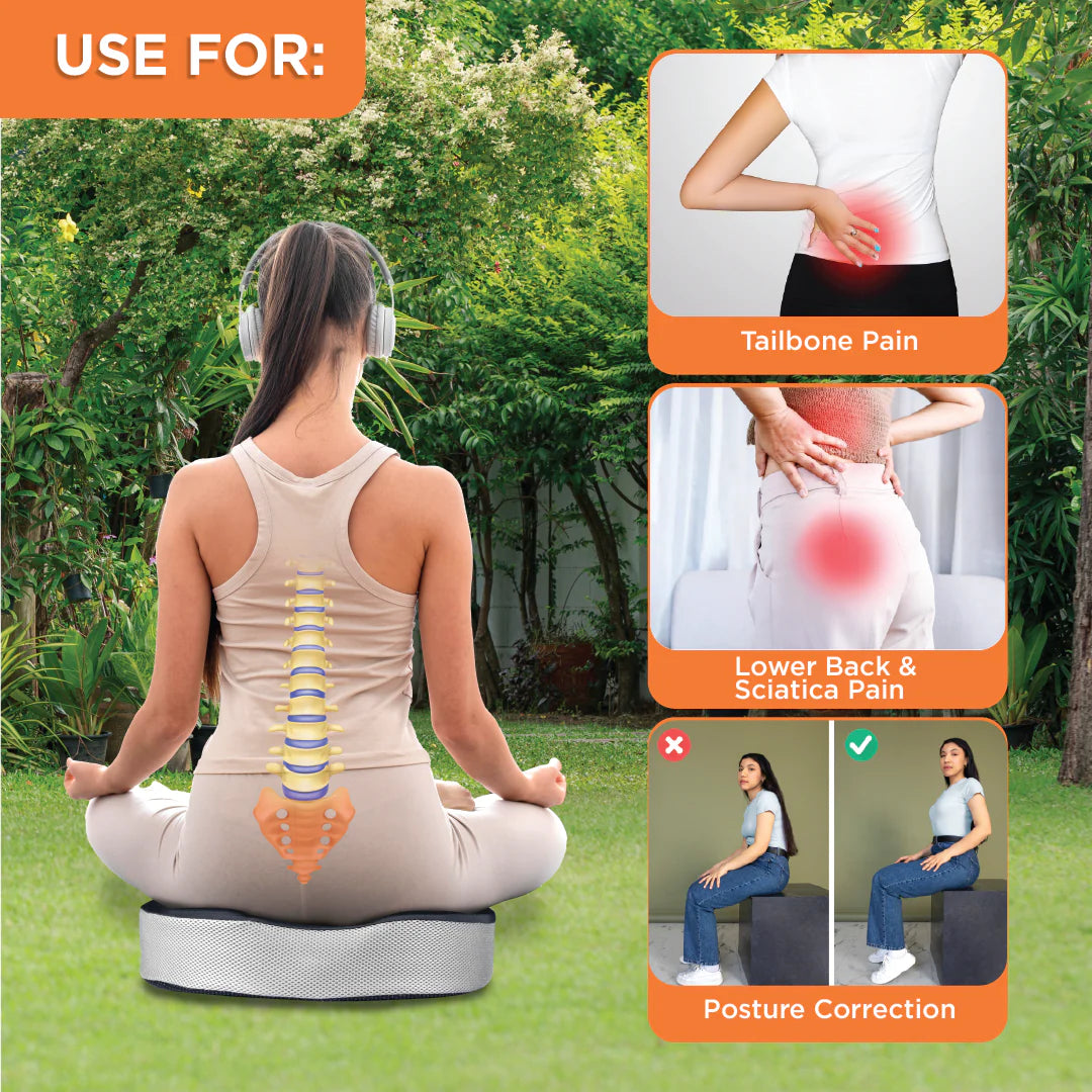 VISSCO ORTHOPAEDIC COCCYX CUSHION SEAT | FOR LOWER BACK & TAILBONE PAIN RELIEVER