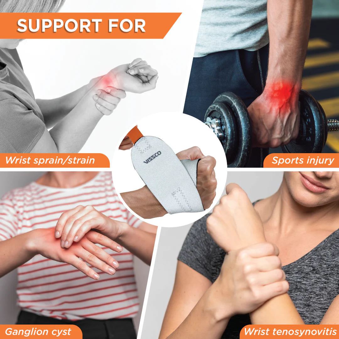 VISSCO NEOPRENE WRIST BRACE - GREY