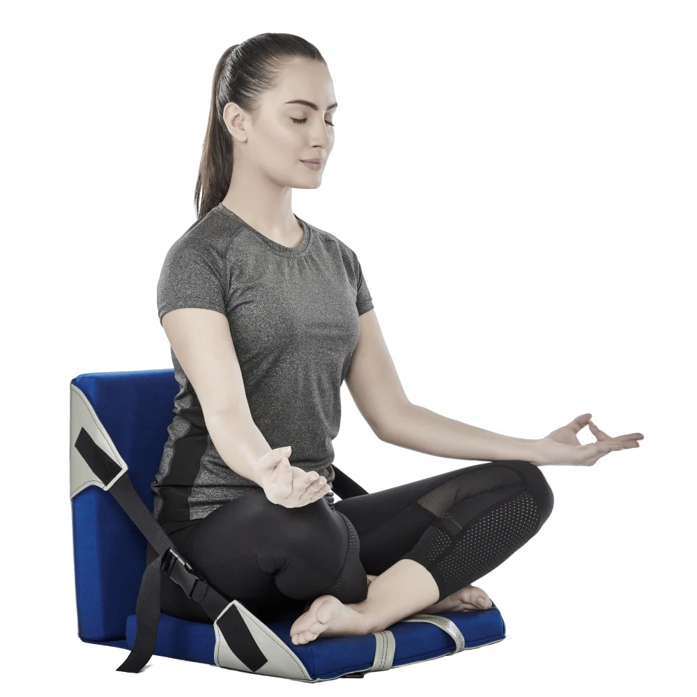 VISSCO ORTHOPAEDIC BACK REST FOR YOGA | HELPS TO CORRECT POSTURE OF THE LOWER BACK DURING YOGA (BLUE)