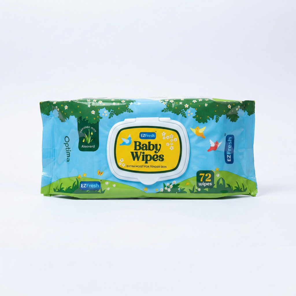 OPTIMA BABY WIPES WITH ALOE VERA (72 WIPES)