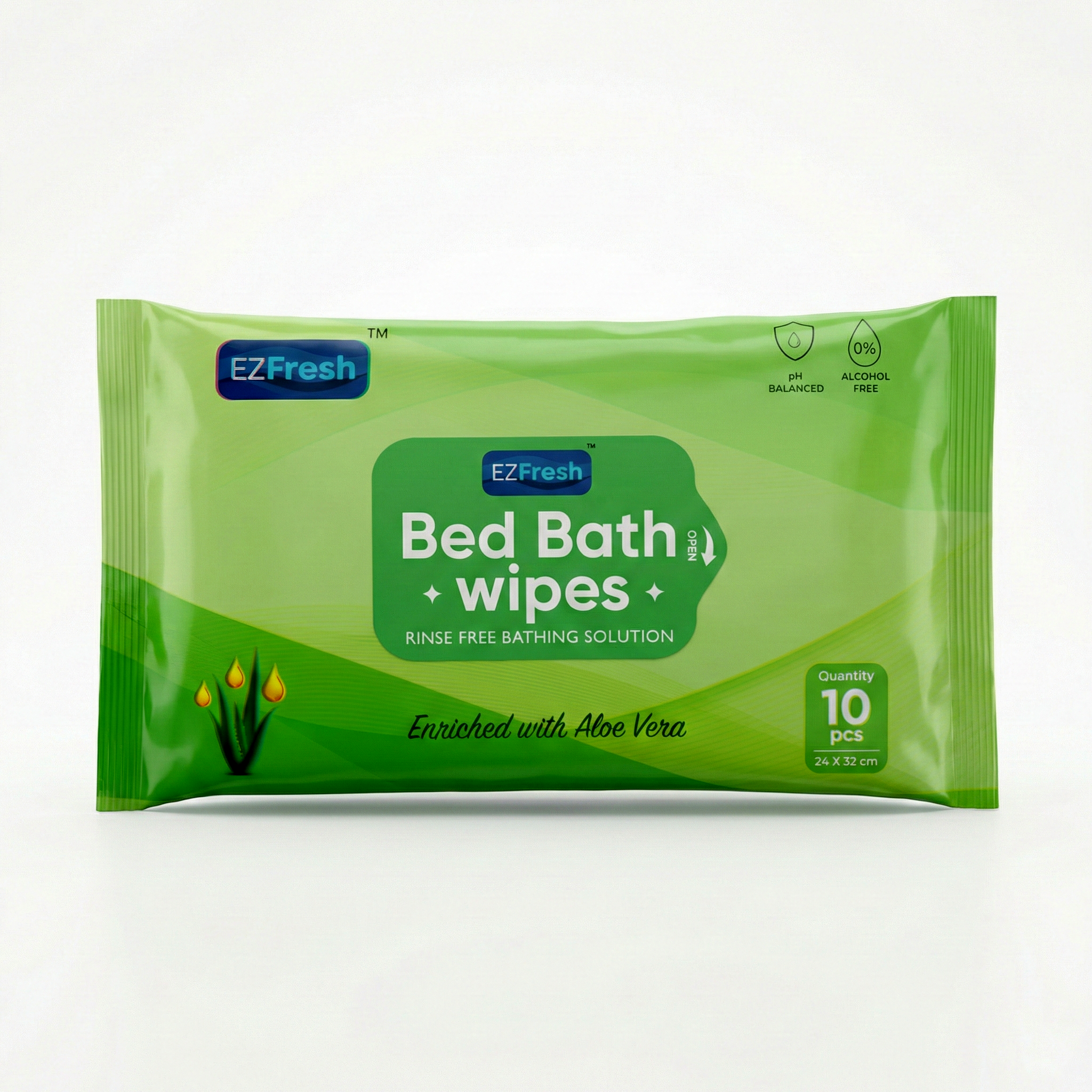 Optima Bed Bath Wipes – 10 Pcs | Easy Bath Wet Wipes for Men & Women