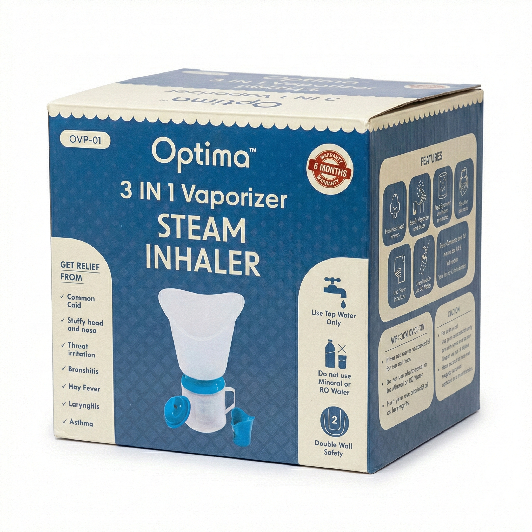 OPTIMA 3-IN-1 VAPORIZER STEAM INHALER FOR COLD