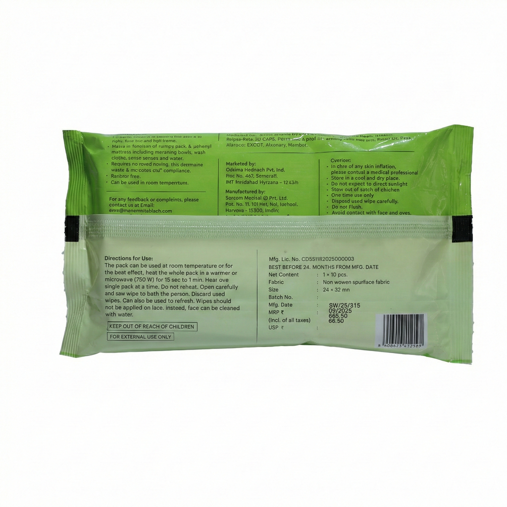 Optima Bed Bath Wipes – 10 Pcs | Easy Bath Wet Wipes for Men & Women