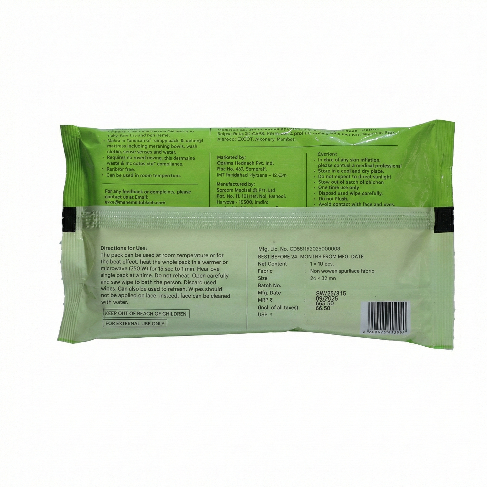 Optima Bed Bath Wipes – 10 Pcs | Easy Bath Wet Wipes for Men & Women