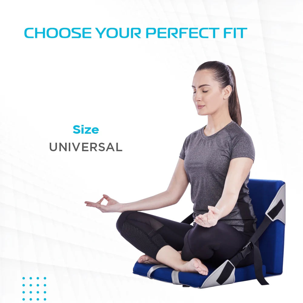 VISSCO ORTHOPAEDIC BACK REST FOR YOGA | HELPS TO CORRECT POSTURE OF THE LOWER BACK DURING YOGA (BLUE)