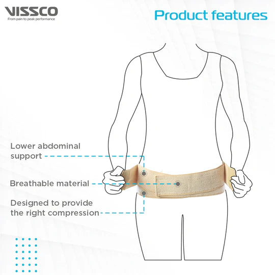 VISSCO ABDOMINAL MATERNITY BINDER FOR TONING OF ABDOMINAL MUSCLES (BEIGE)
