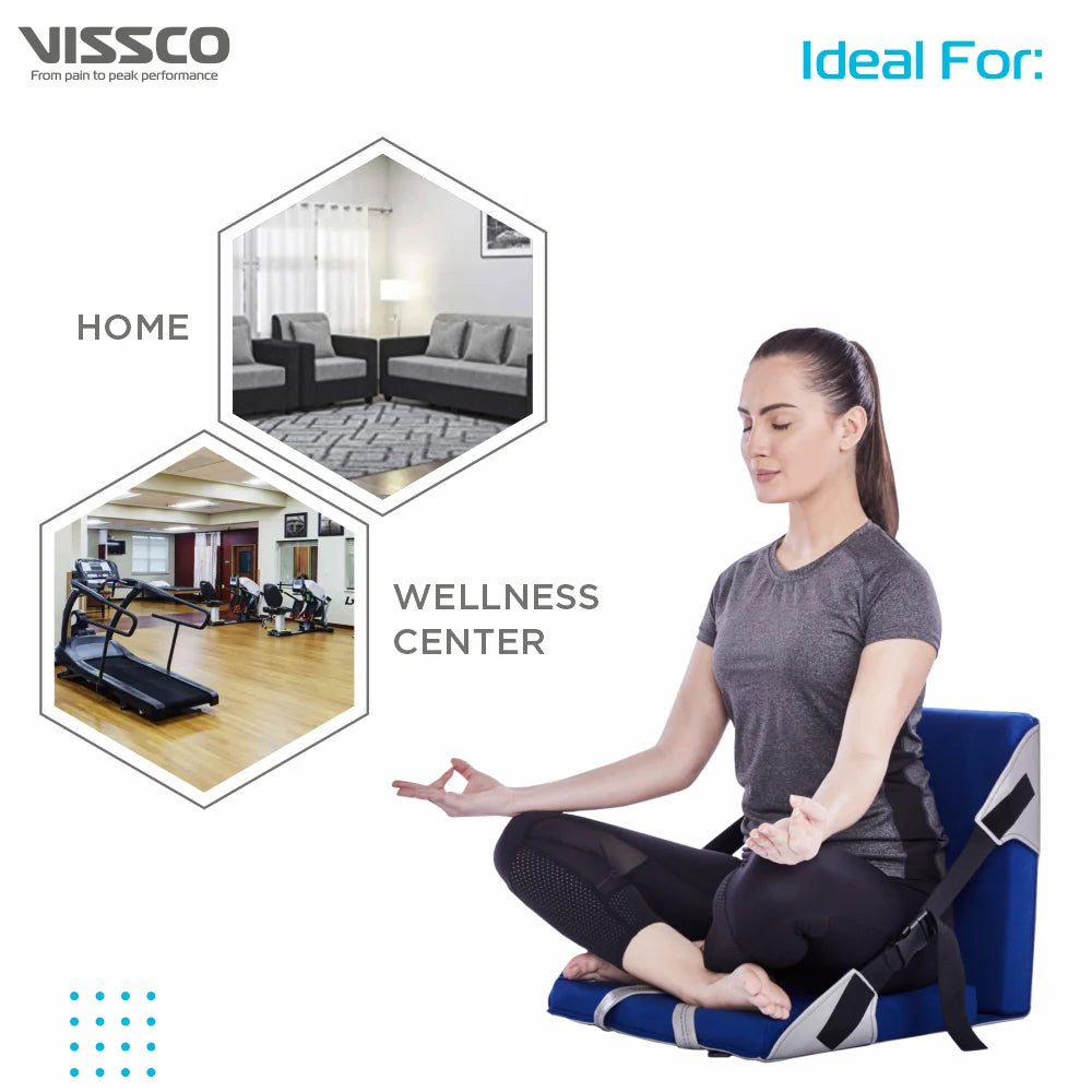VISSCO ORTHOPAEDIC BACK REST FOR YOGA | HELPS TO CORRECT POSTURE OF THE LOWER BACK DURING YOGA (BLUE)