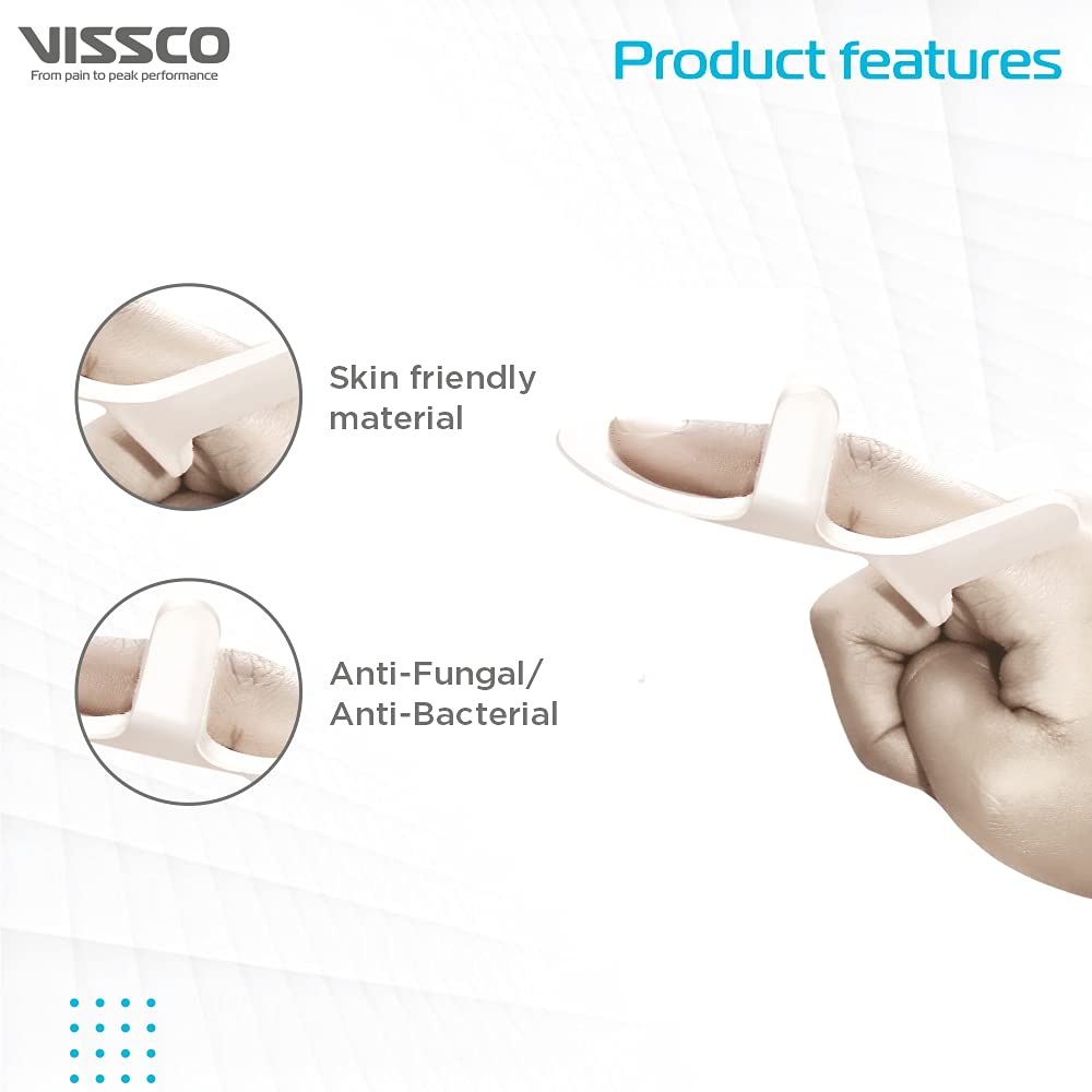 VISSCO FINGER SPLINT | FIRM FINGER SUPPORT FOR METACARPAL FRACTURE (WHITE)