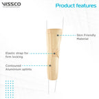VISSCO KNEE BRACE - LONG (19" BRACE) | IDEAL FIRM KNEE SUPPORT THAT LIMITS KNEE MOTION & STABILIZES KNEE- BEIGE