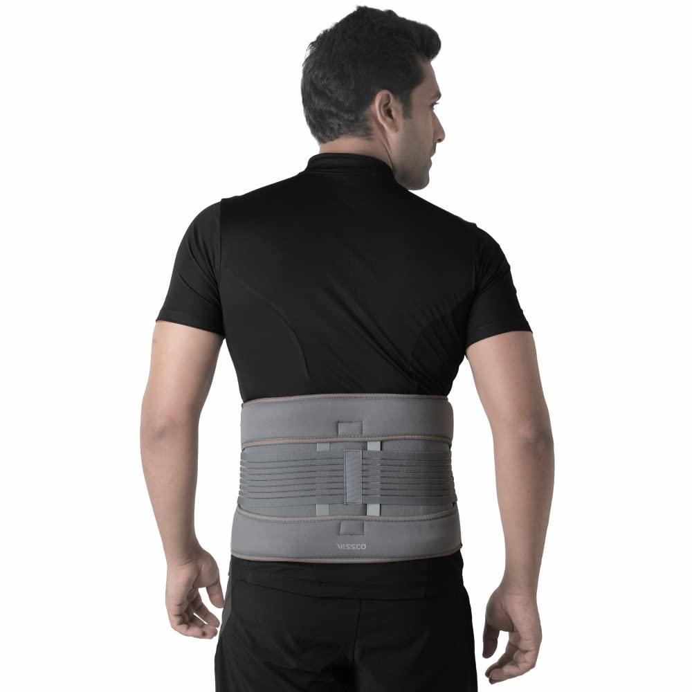 VISSCO ECO FRAME BACK SUPPORT | PROVIDES FIRM SUPPORT TO THE LUMBAR SPINE & LOCKS MOVEMENT (GREY)