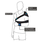 VISSCO ELASTIC SHOULDER IMMOBILIZER WITH CAP (FIRM SUPPORT) - BLACK