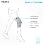 VISSCO KNEE WRAP WITH LOOP ELASTIC TECHNOCLOGY | GREY (SINGLE PIECE)