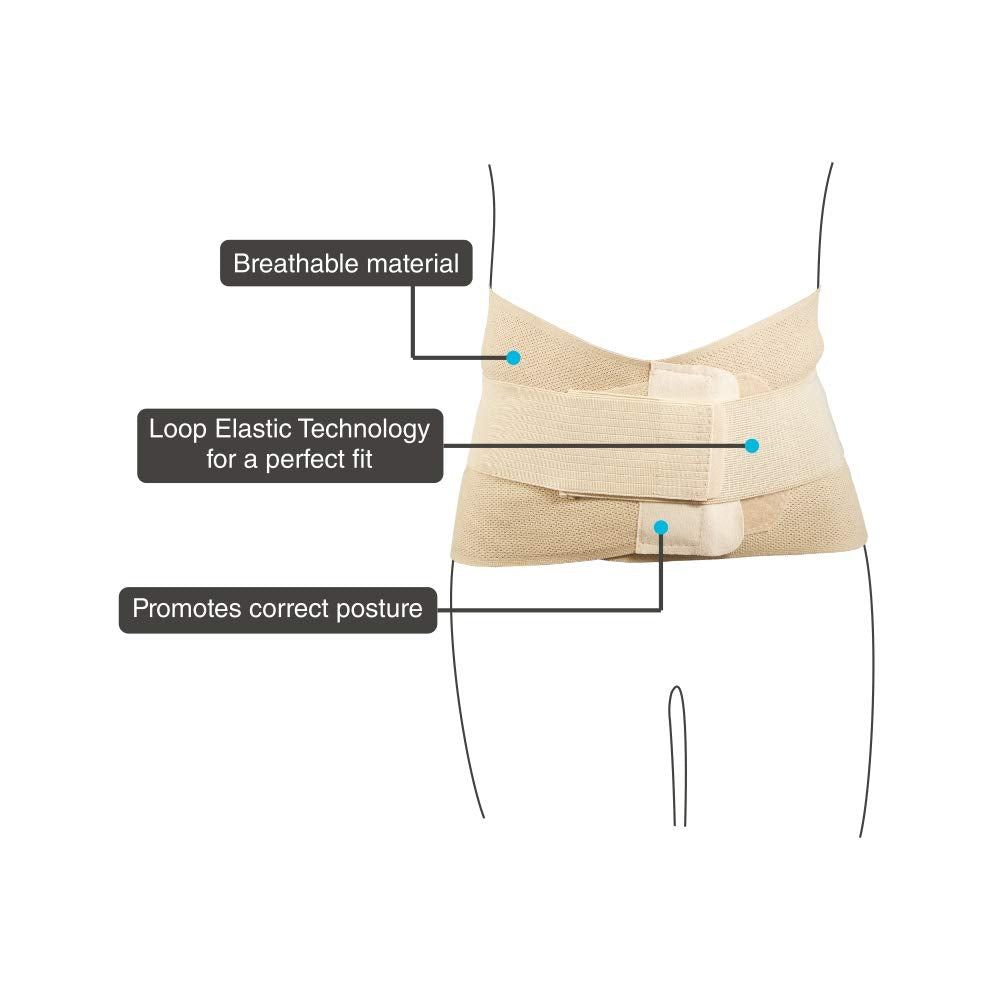 VISSCO SACRO LUMBAR BELT 12" BLACK STRAP
