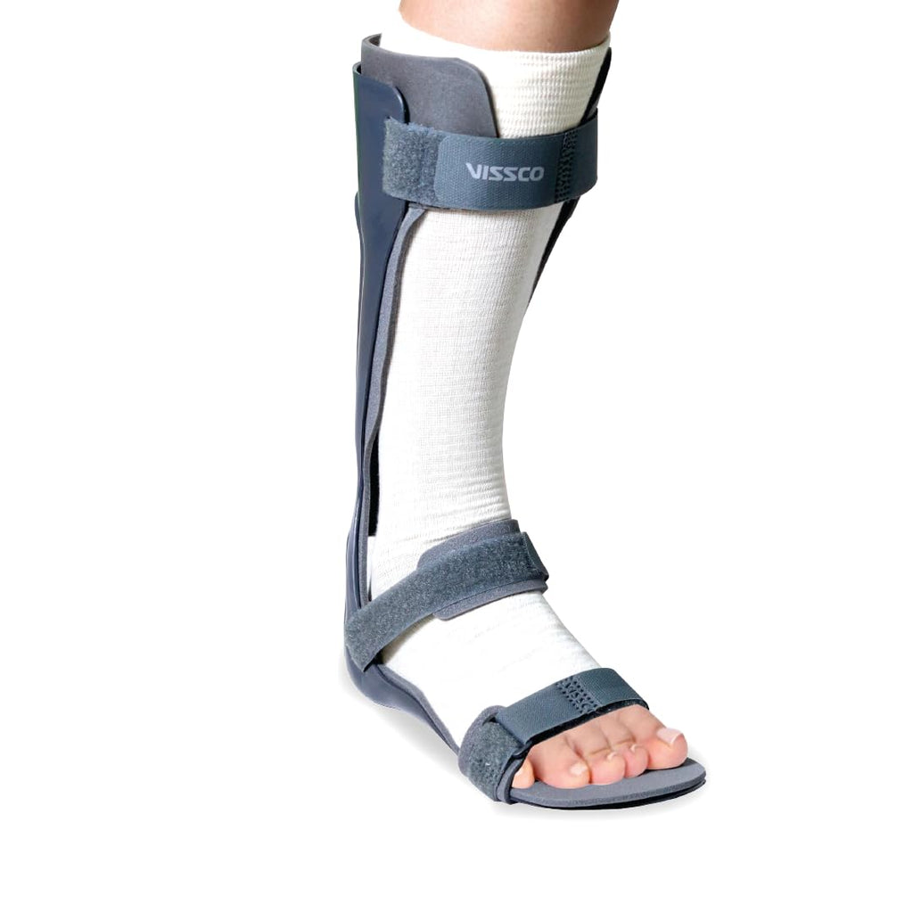 VISSCO FOOT DROP SUPPORT WITH PADDING, FOR PERONEAL NERVE PALSY, FREE STOCKINETTE, LIGHTWEIGHT (GREY)