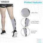 VISSCO LOOP ELASTIC CALF SUPPORT | PROVIDE MILD COMPRESSION TO RELIEF CALF PAIN- GREY (SINGLE PIECE)