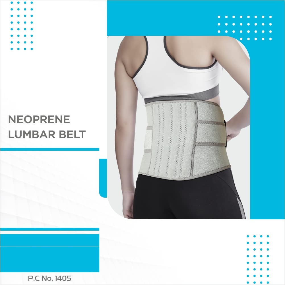 VISSCO NEOPRENE LUMBAR BELT 9" | SUPPORT THE LUMBAR SPINE (GREY)