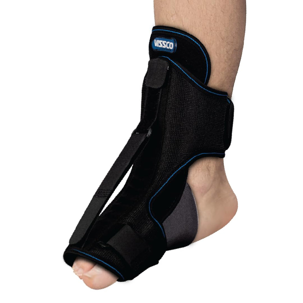 VISSCO FOOT RAISER WITH DETACHABLE SPLINTS, SUPPORT FOR PLANTAR FASCIITIS (BLACK)