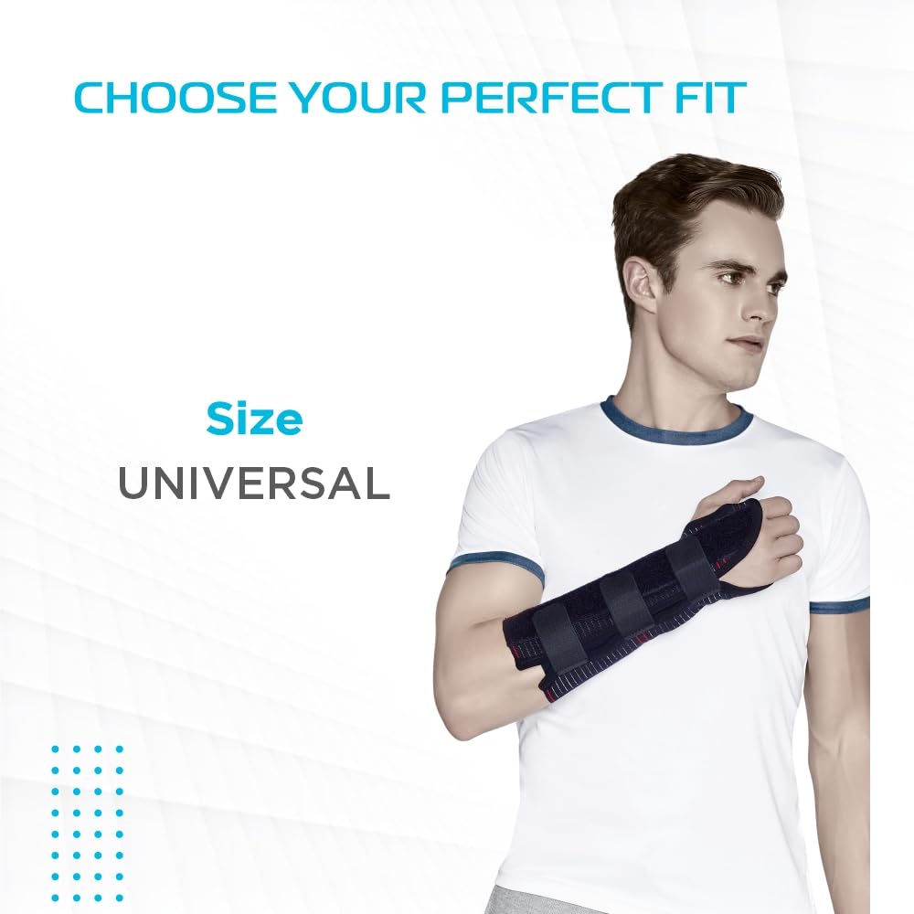 VISSCO ELASTIC WRIST SUPPORT (21CM) | PROVIDES FIRM SUPPORT FOR COLLES FRACTURE- BLACK