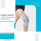 VISSCO KNEE WRAP WITH LOOP ELASTIC TECHNOCLOGY | GREY (SINGLE PIECE)
