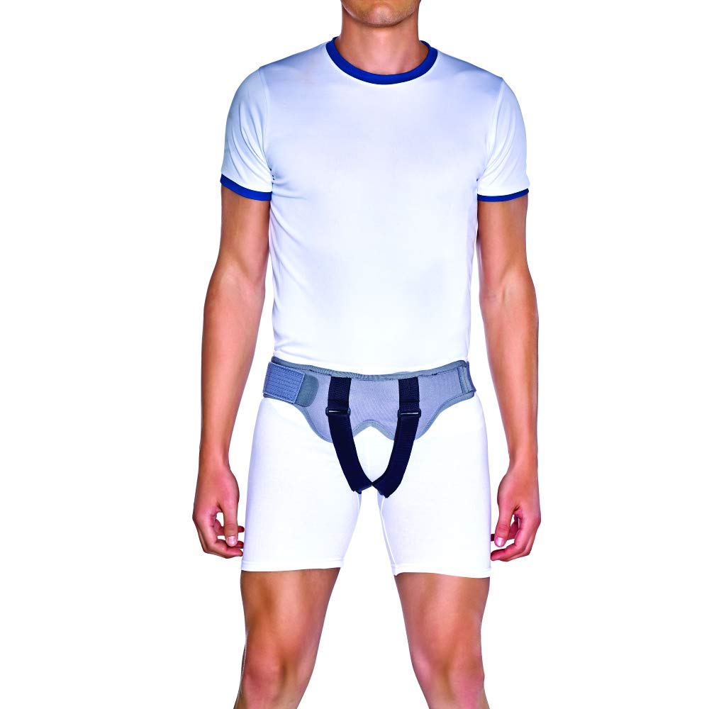 VISSCO HERNIA BELT WITH DOUBLE PAD | PROVIDES MODERATE SUPPORT TO WEAK HERNIATED MUSCLES (GREY)