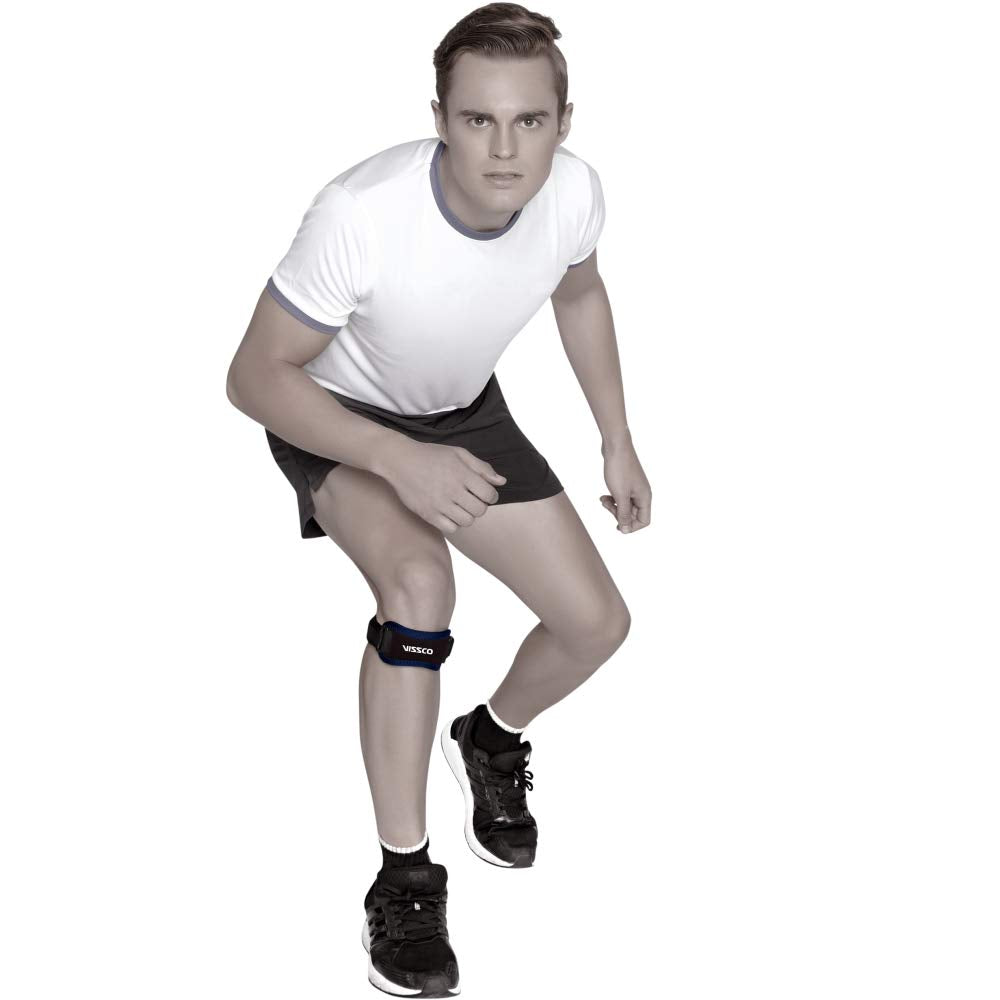 VISSCO PATELLAR SUPPORT | OFFLOADS PRESSURE ON THE PATELLAR TENDON TO PROVIDE PAIN RELIEF - BLACK (SINGKE PIECE)
