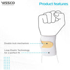 VISSCO WRIST BINDER WITH DOUBLE LOCK (MILD SUPPORT) - GREY