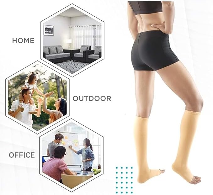 VISSCO MEDICAL COMPRESSION STOCKINGS (BELOW KNEE)- BEIGE