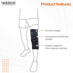 VISSCO KNEE STABLER - SHORT (14" BRACE) | IDEAL FIRM KNEE SUPPORT THAT LIMITS KNEE MOTION - BLACK
