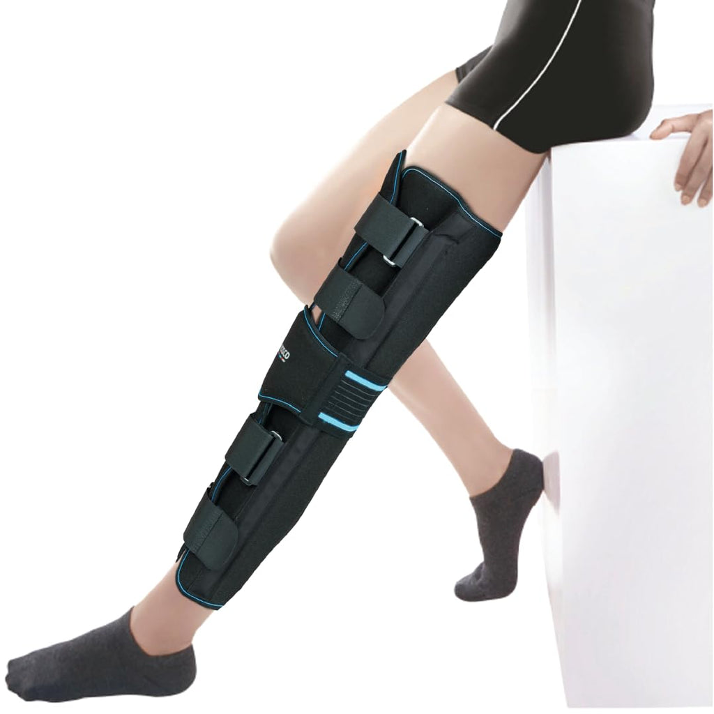 VISSCO KNEE STABLER - LONG 22" BRACE (BLACK)