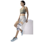 VISSCO STRACHABLE HINGED ELASTC WITH OPEN PATELLA - GREY (SINGLE PIECE)
