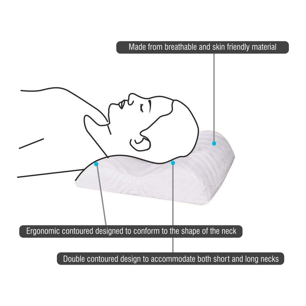 VISSCO CERVICAL CONTOURED PILLOW | PREVENTS CERVICAL (GREY)