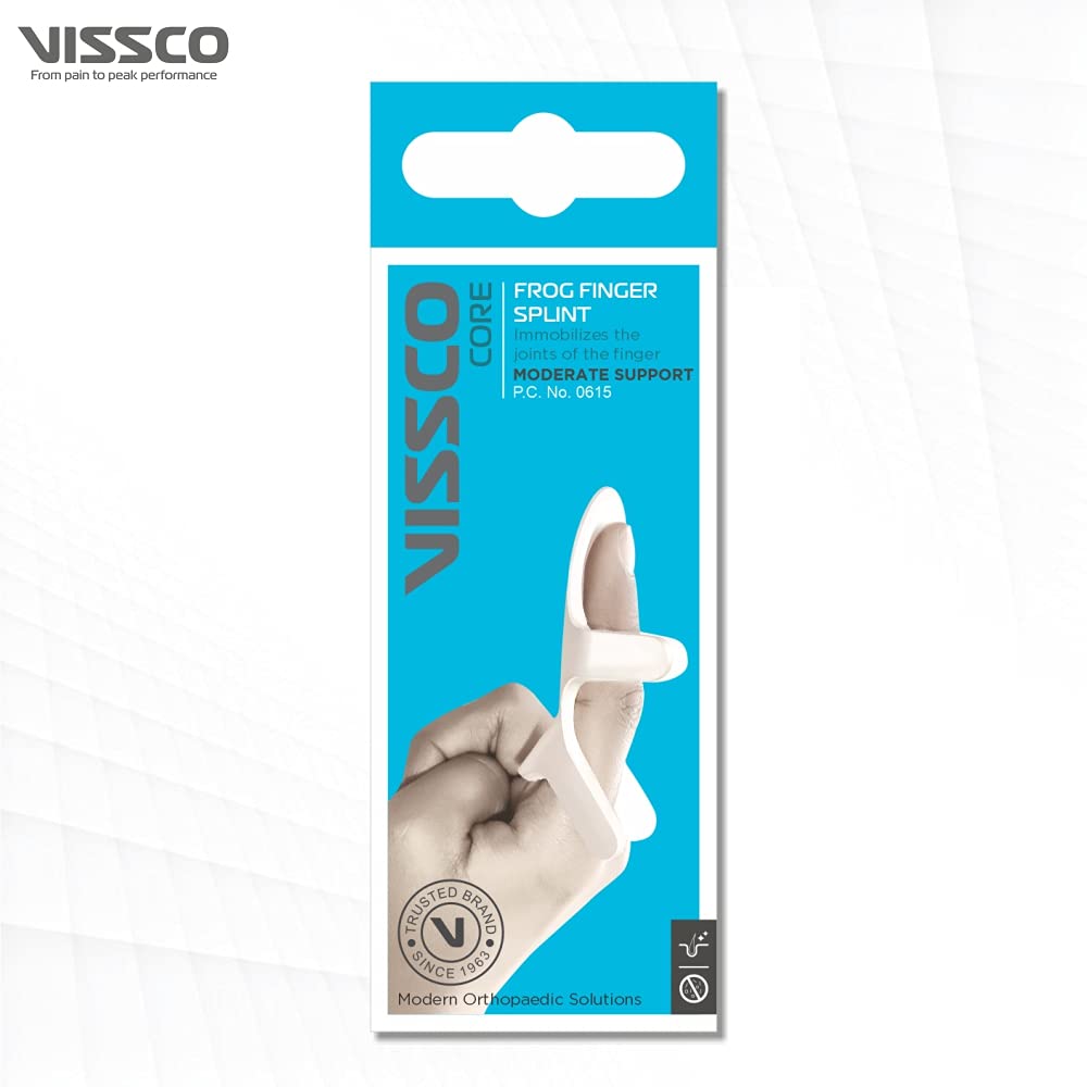VISSCO FINGER SPLINT | FIRM FINGER SUPPORT FOR METACARPAL FRACTURE (WHITE)