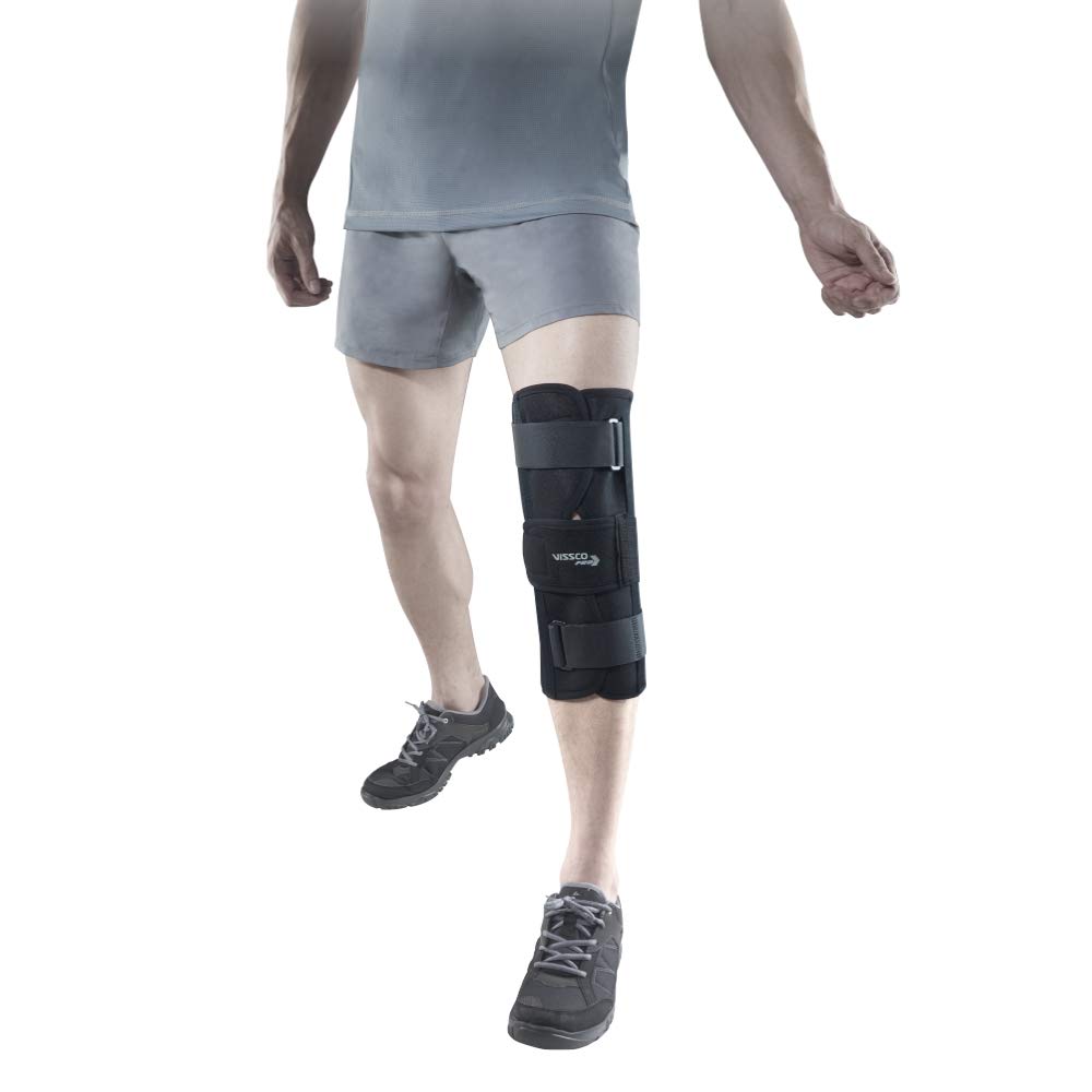 VISSCO KNEE STABLER - SHORT (14" BRACE) | IDEAL FIRM KNEE SUPPORT THAT LIMITS KNEE MOTION - BLACK