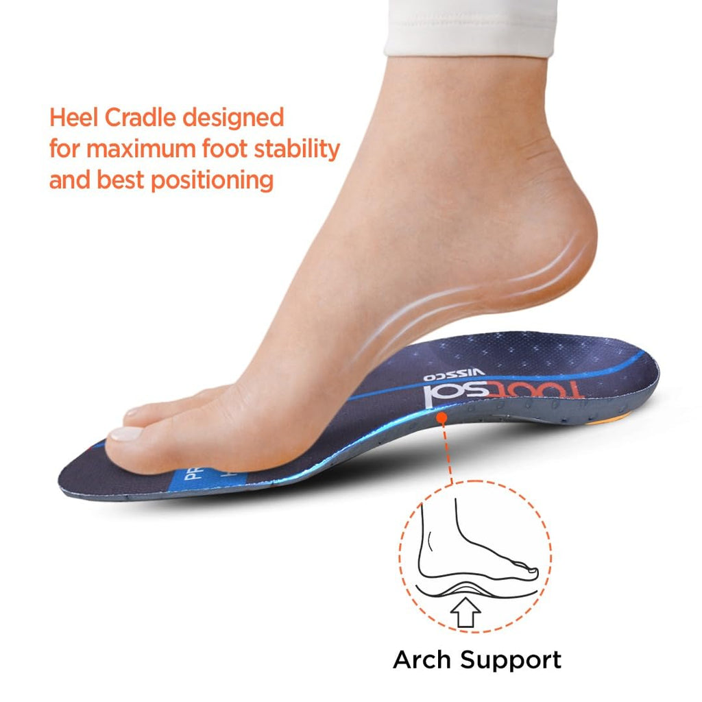 VISSCO FOOTSOL INSOLES FOR LOW ARCH, FLAT FEET, INSOLES FOR HEEL PAIN, OVER-PRONATION