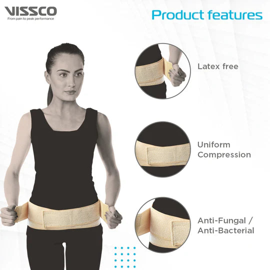 VISSCO ABDOMINAL MATERNITY BINDER FOR TONING OF ABDOMINAL MUSCLES (BEIGE)