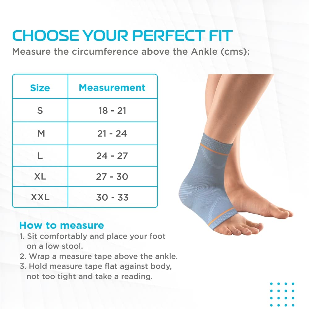 VISSCO ANKLE SUPPORT WITH SILICONE PRESSURE PAD (GREY)