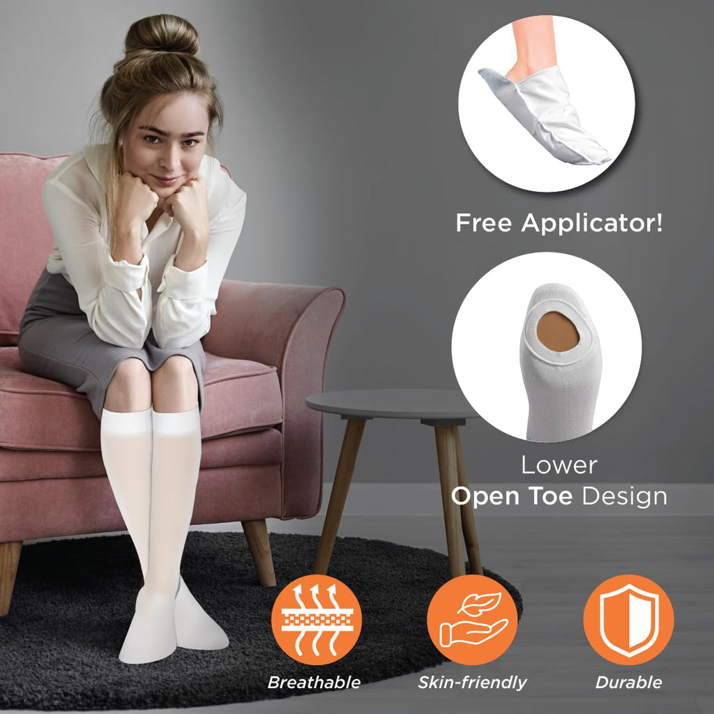 VISSCO ANTI-EMBOLISM - KNEE (LOWER INSPECTION HOLE) | MILD SUPPORT | IMPROVE BLOOD CIRCULATION