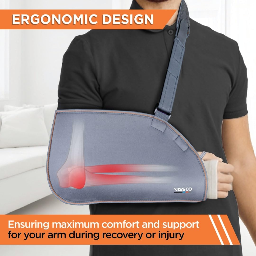 VISSCO ARM POUCH SLING (MODERATE SUPPORT)- GREY