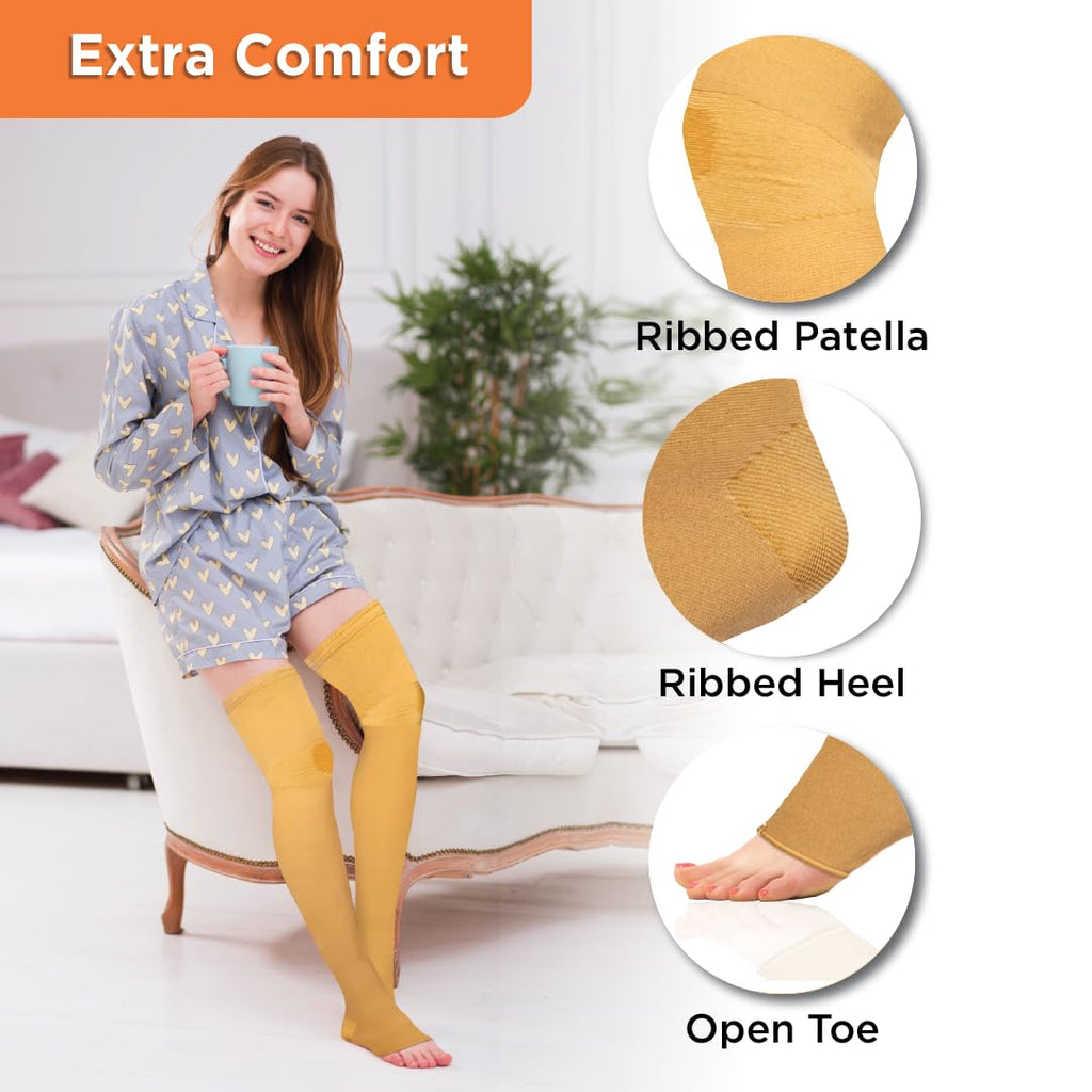 VISSCO MEDICAL COMPRESSION STOCKINGS (ABOVE KNEE) - BEIGE