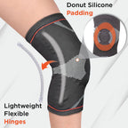 VISSCO PATELLA & LIGAMENT ASSISTED KNEE SUPPORT WITH SILICONE PRESSURE PAD - BLACK (SINGLE PIECE)