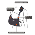 VISSCO ARM SLING | SUPPORT ARM/ELBOW FRACTURE (BLACK)