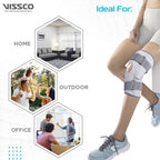 VISSCO STRACHABLE HINGED ELASTC WITH OPEN PATELLA - GREY (SINGLE PIECE)