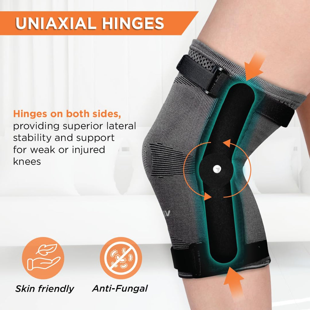 VISSCO HINGED KNEE CAP - GREY (SINGLE PIECE)