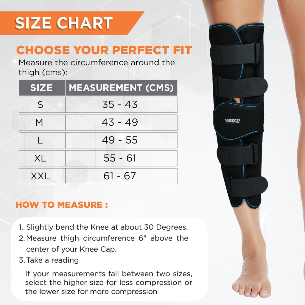 VISSCO KNEE STABLER - LONG (19" BRACE) | IDEAL FIRM KNEE SUPPORT THAT LIMITS KNEE MOTION- BLACK