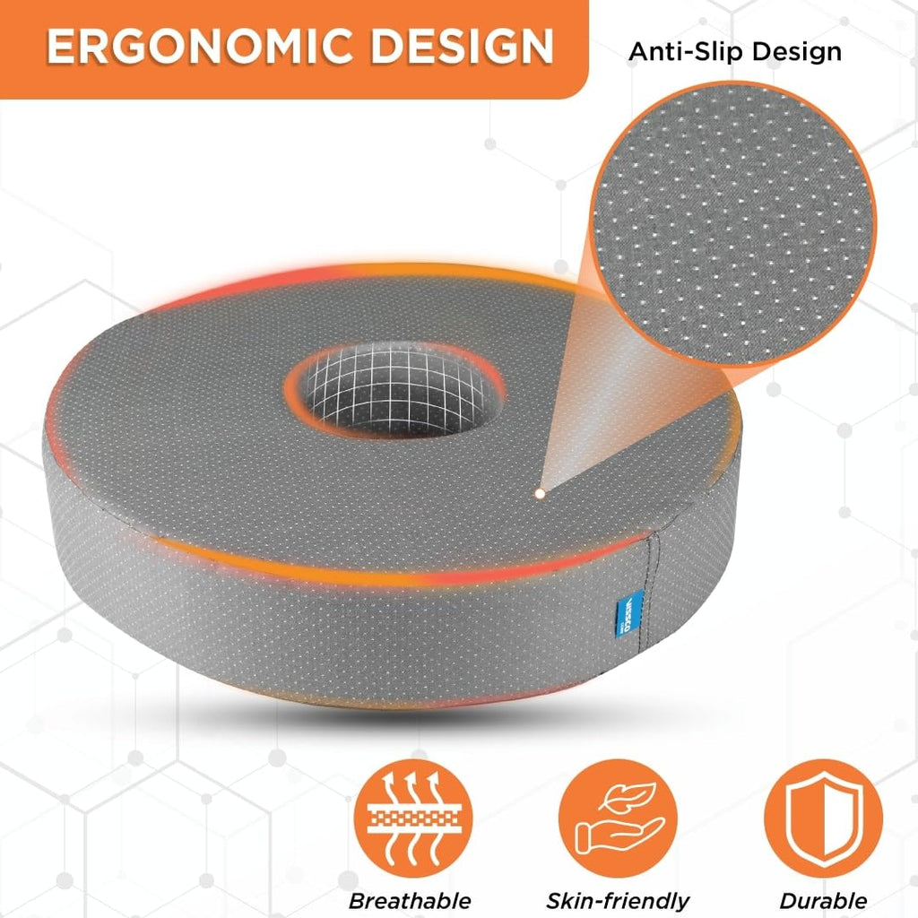 VISSCO ROUND RING CUSHION PILLOW | PROVIDES CUSHIONED SEATING TO REDUCE PAIN & DISCOMFORT