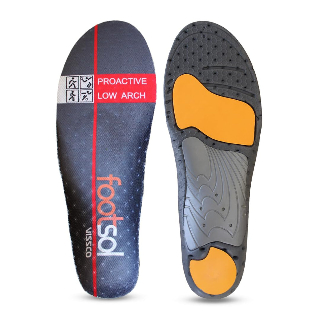 VISSCO FOOTSOL INSOLES FOR LOW ARCH, FLAT FEET, INSOLES FOR HEEL PAIN, OVER-PRONATION